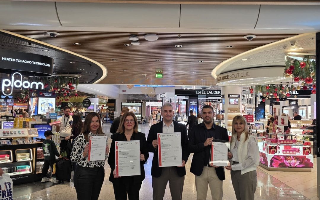 Η TÜV AUSTRIA στην Ελλάδα πιστοποίησε την εταιρεία Hellenic Duty Free Shops σύμφωνα με τα πρότυπα EN ISO 9001:2015 και EN ISO 14001:2015